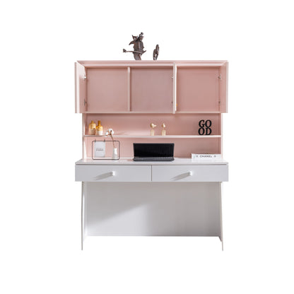 Γραφείο Υπολογιστή και Μελέτης 138x167x60 εκ. Pink Λευκό | 249HRV1211