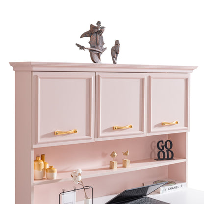 Γραφείο Υπολογιστή και Μελέτης 138x167x60 εκ. Pink Λευκό | 249HRV1211