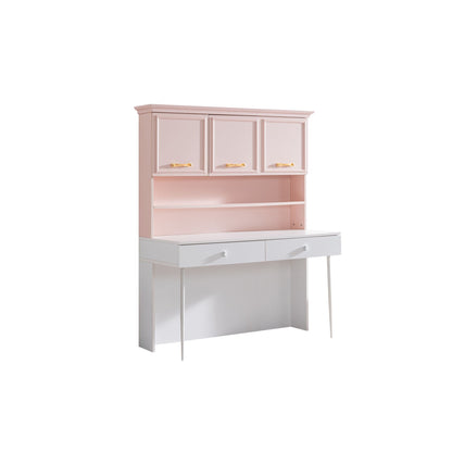 Γραφείο Υπολογιστή και Μελέτης 138x167x60 εκ. Pink Λευκό | 249HRV1211