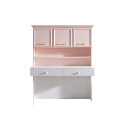 Γραφείο Υπολογιστή και Μελέτης 138x167x60 εκ. Pink Λευκό | 249HRV1211