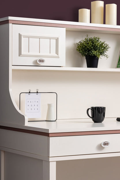 Γραφείο Υπολογιστή και Μελέτης 132x134x62 εκ. Light Κρεμ | 249HRV1212