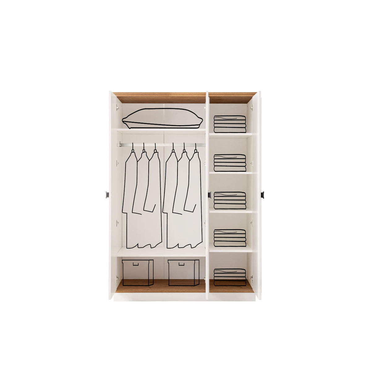 Ντουλάπα 134x192x61 εκ Light Cream 249HRV1505