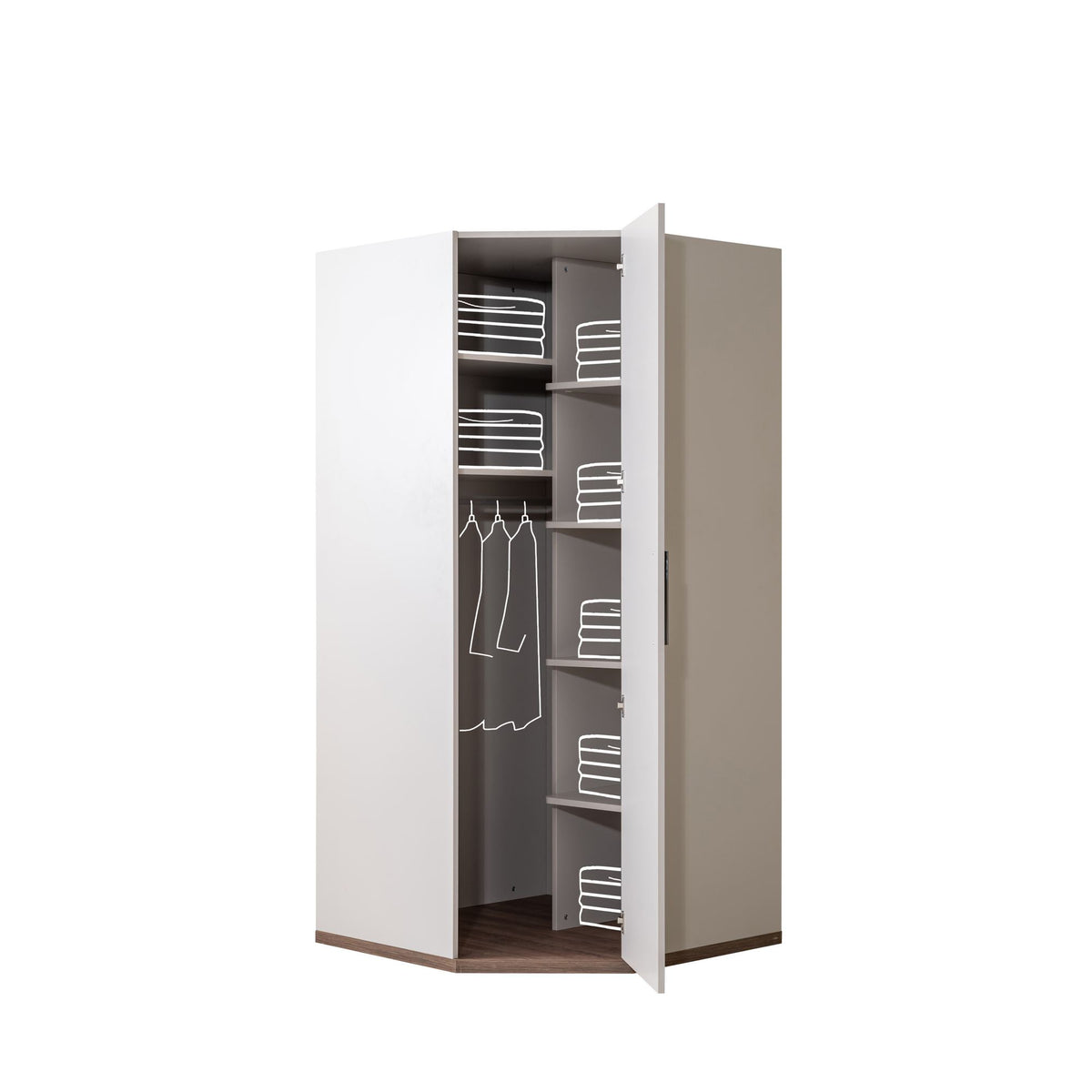 Ντουλάπα 95x200x95 εκ White Brown 249HRV1518