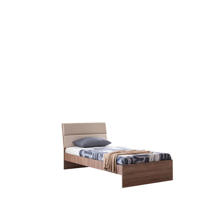Μονό Κρεβάτι “Nordic Comfort” 100x200 cm σε Λευκό & Καφέ Χρώμα με Μοντέρνο Σχεδιασμό | 249HRV1609