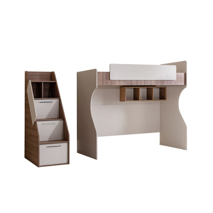 Κουκέτα Κρεβάτι 260x185x106 cm σε Κρεμ & Καφέ Χρώμα με Μοντέρνο Σχεδιασμό |GR249HRV1618