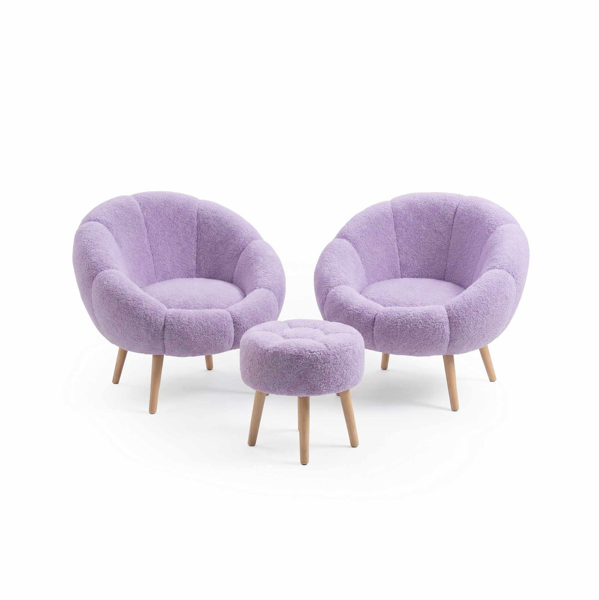 Πολυθρόνα & Υποπόδιο Σετ (3 Τεμάχια) Lilac 251BLS1136
