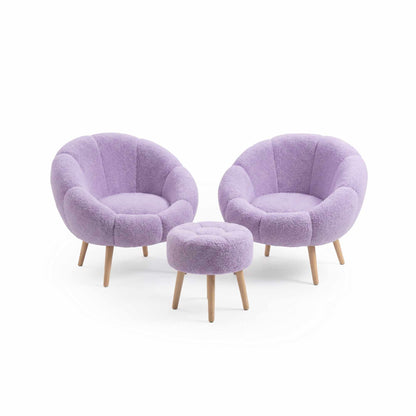 Πολυθρόνα & Υποπόδιο Σετ (3 Τεμάχια) Lilac 251BLS1136