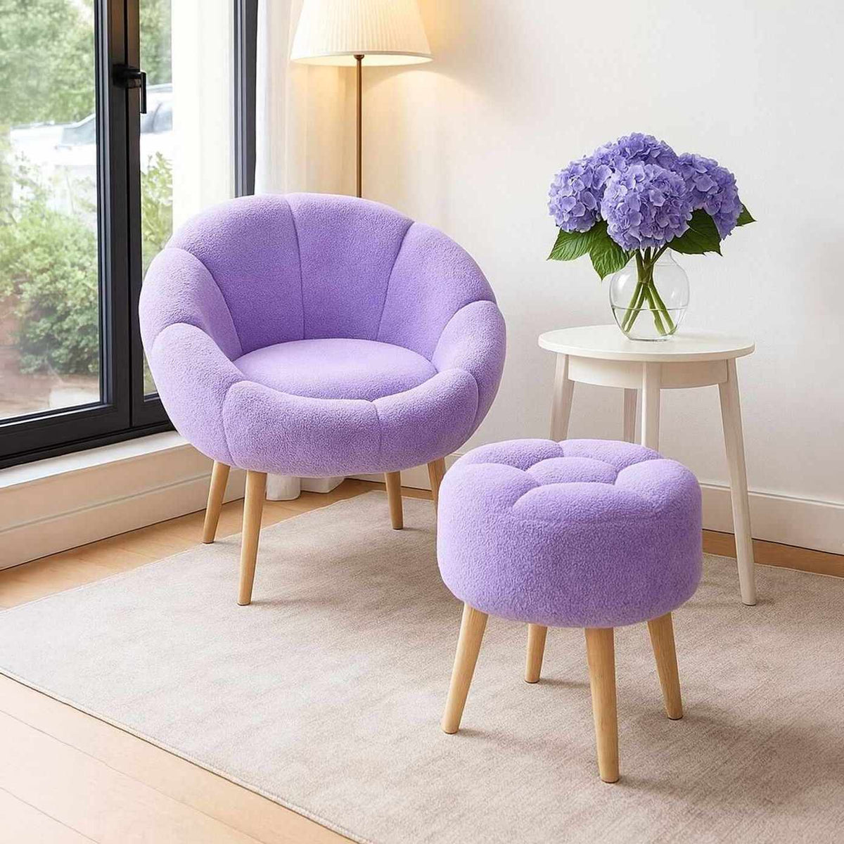 Πολυθρόνα & Υποπόδιο Σετ (2 Τεμάχια) Lilac 251BLS1147