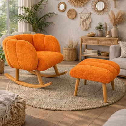 Πολυθρόνα & Υποπόδιο Σετ (2 Τεμάχια) Πορτοκαλί 251BLS1158