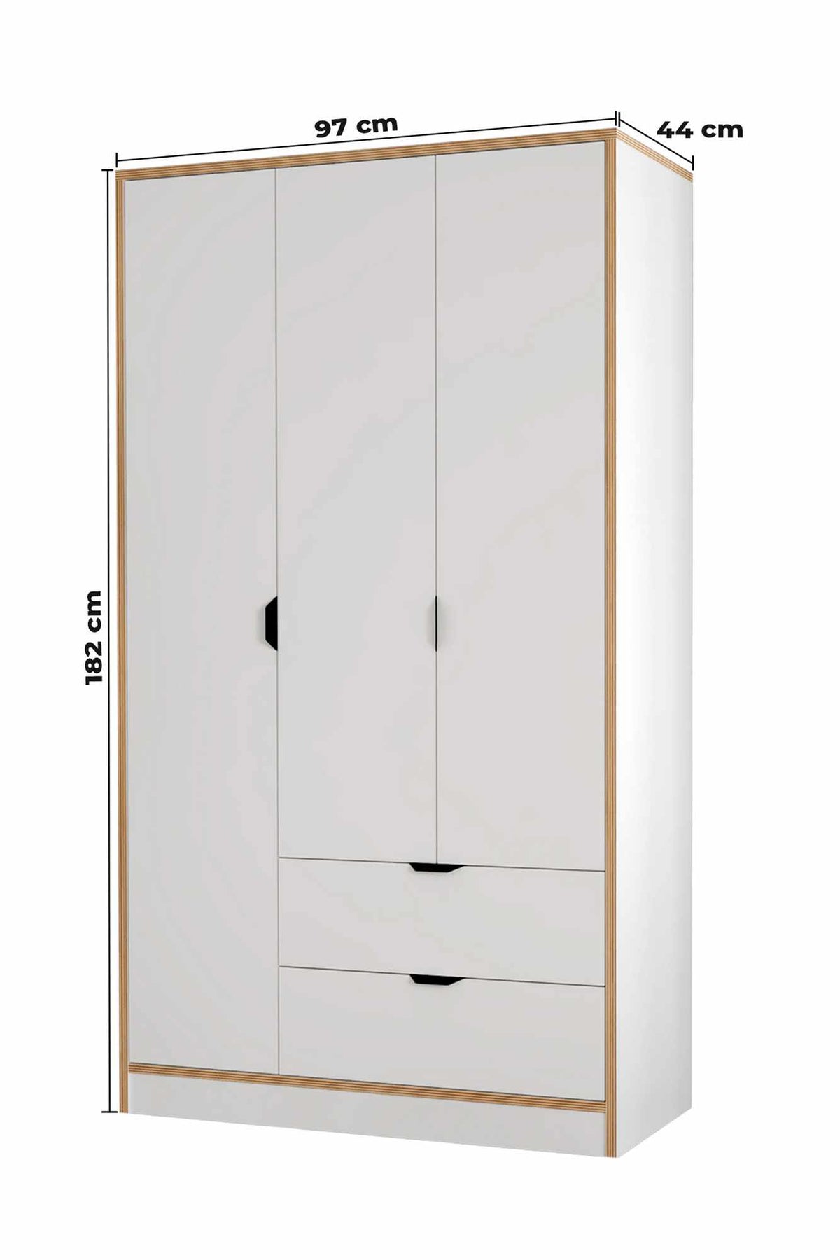 Ντουλάπα 97x182x44 εκ Λευκό 260ETH1302