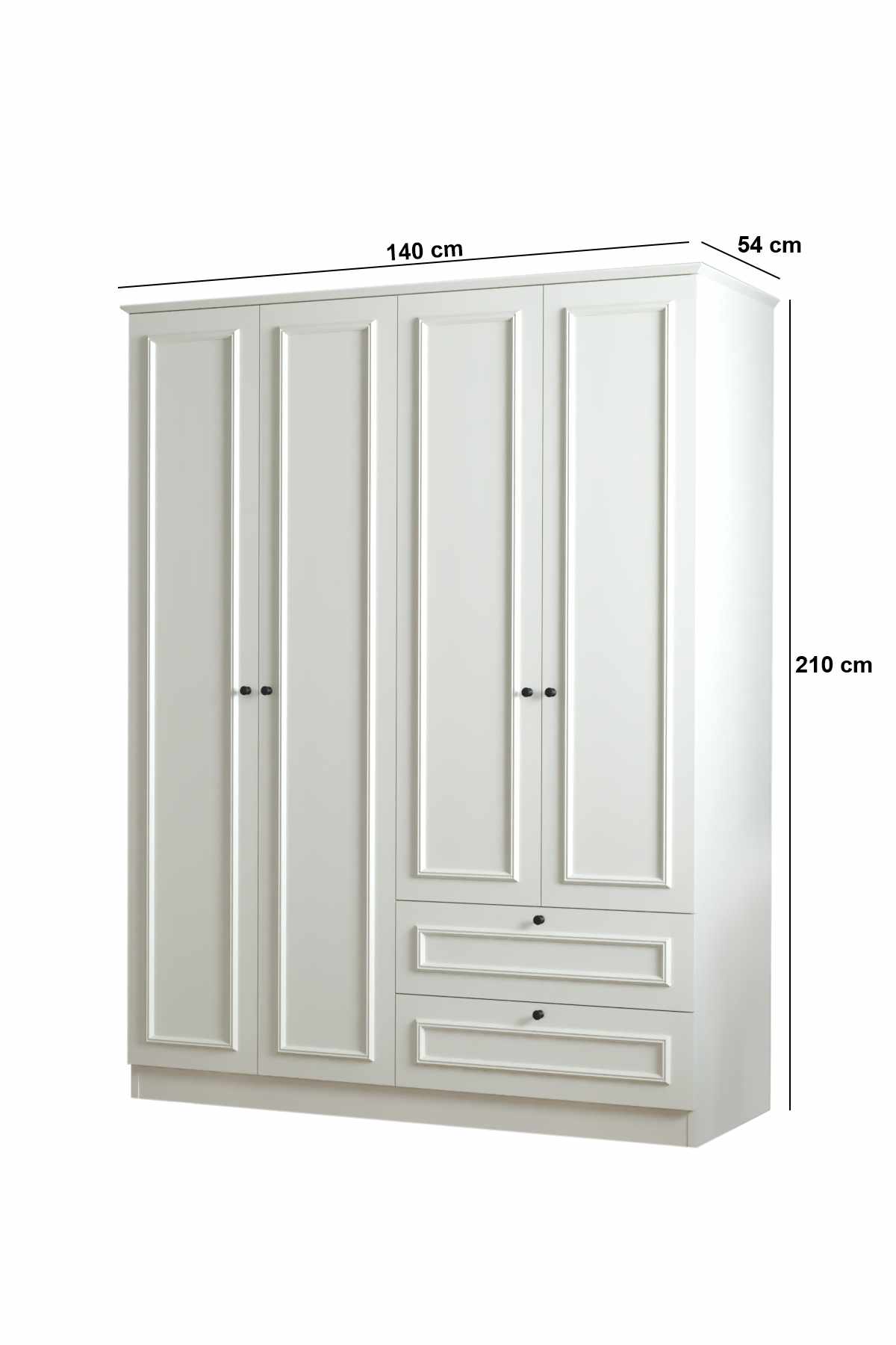 Ντουλάπα 140x210x54 εκ Λευκό 260ETH1305