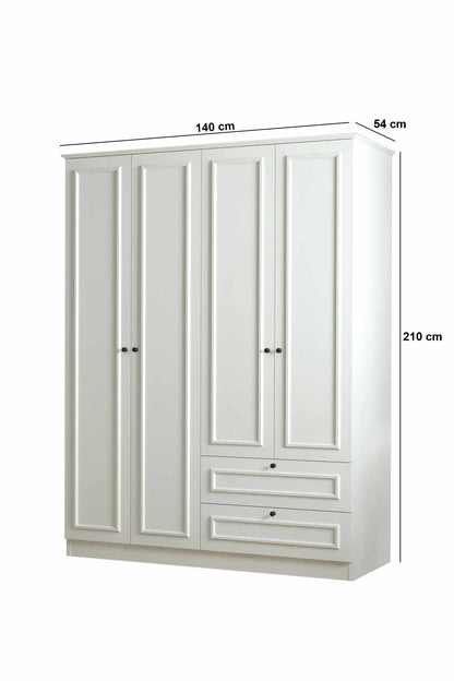 Ντουλάπα 140x210x54 εκ Λευκό 260ETH1305