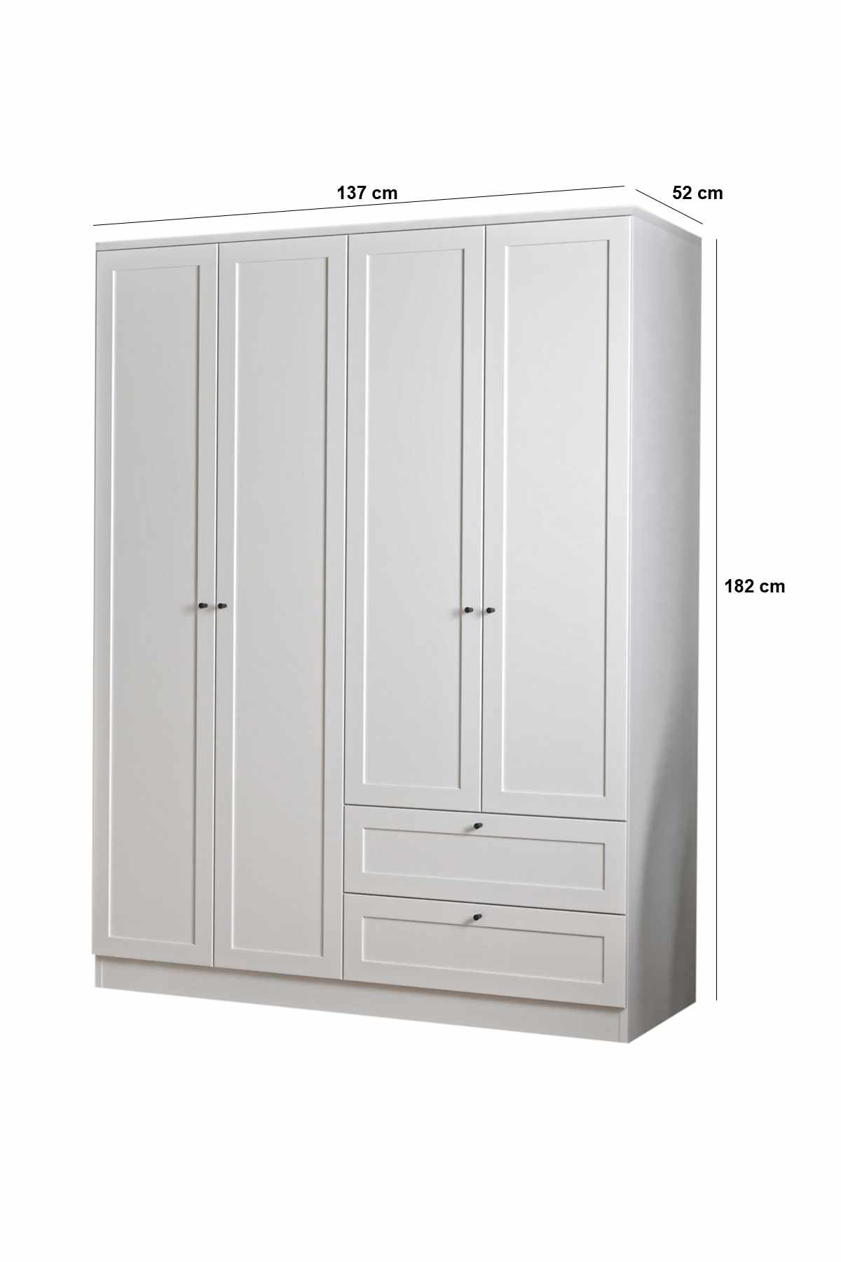Ντουλάπα 137x182x52 εκ Λευκό 260ETH1308