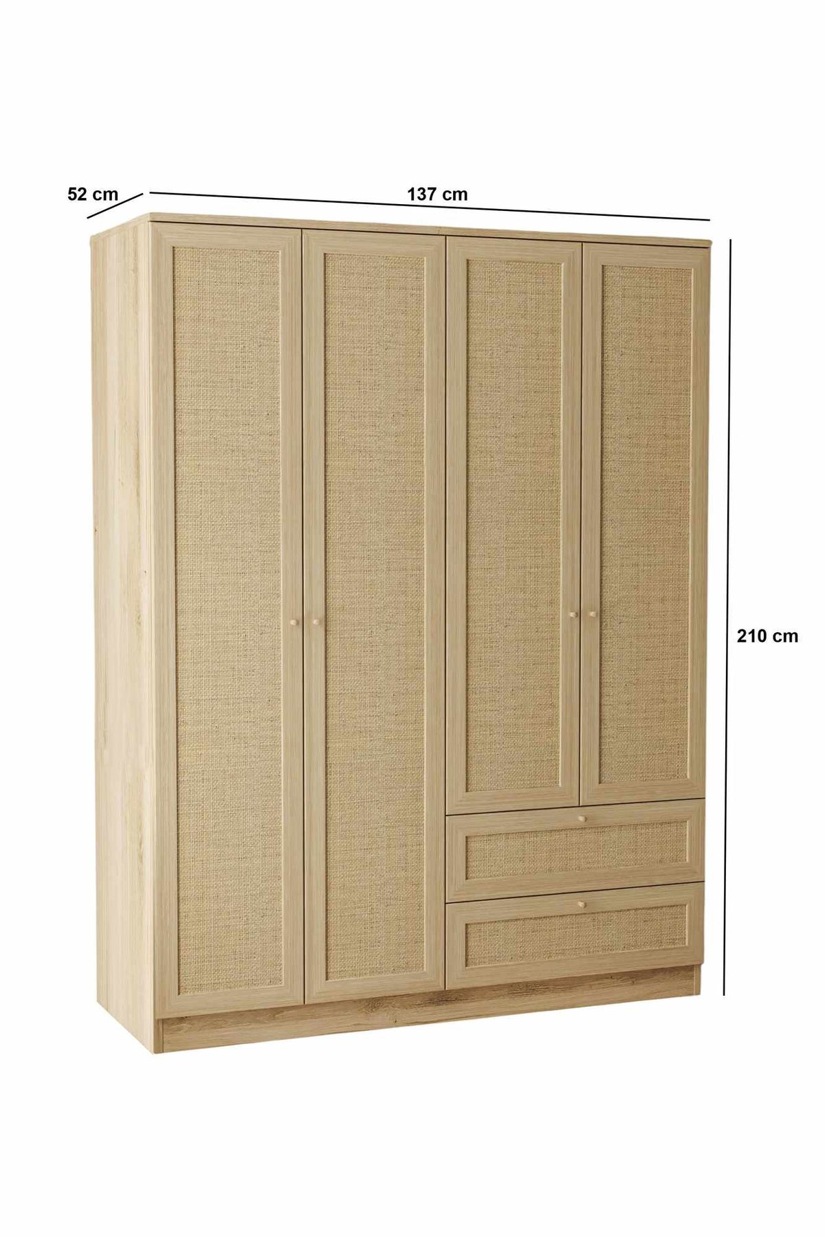 Ντουλάπα 137x210x52 εκ Μπεζ 260ETH1310