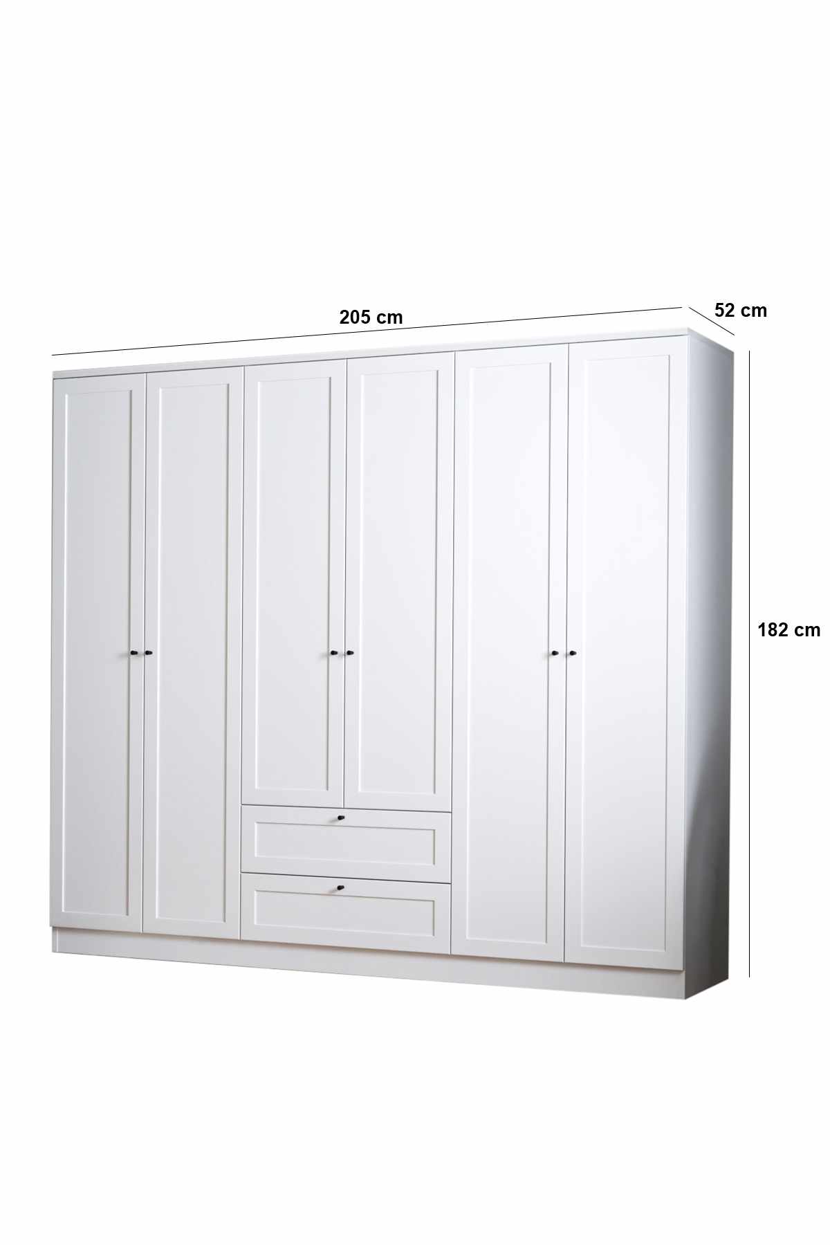 Ντουλάπα 205x182x52 εκ Λευκό 260ETH1312