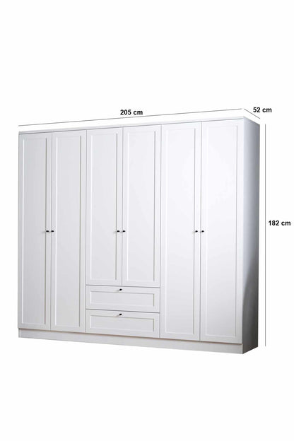 Ντουλάπα 205x182x52 εκ Λευκό 260ETH1312