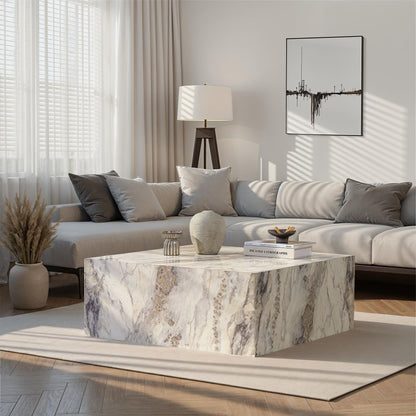 Τραπεζάκι Σαλονιού Freesia Marble 90 x 90 x 35 εκ GR262ARD1106
