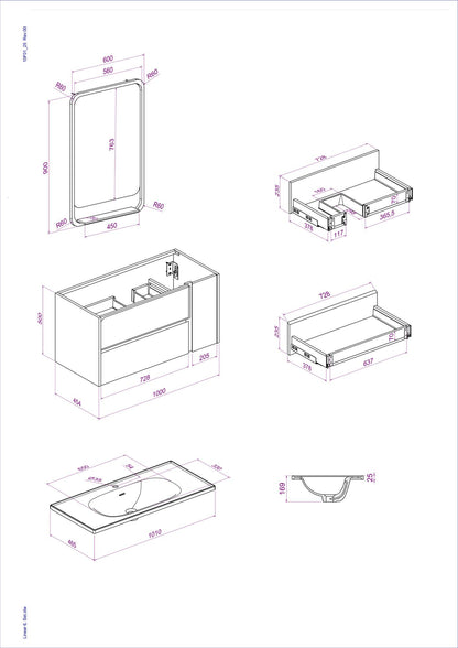 Σετ Επίπλου Μπάνιου με Νιπτήρα & Καθρέφτη (2 Τεμάχια) σε χρώμα Φιμέ, 263LVS1112.