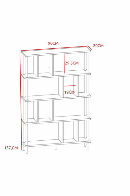 Βιβλιοθήκη Ανθρακί 90x137x20 εκ 276TDB1248