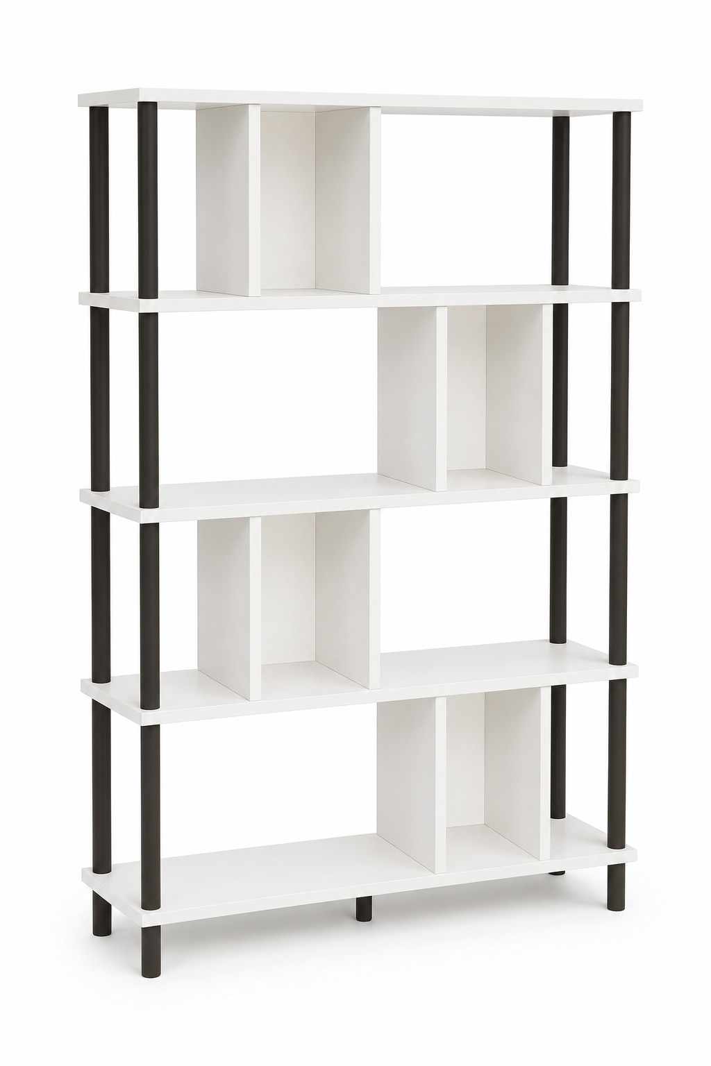 Βιβλιοθήκη Λευκό Μαύρο 90x137x20 εκ 276TDB1251