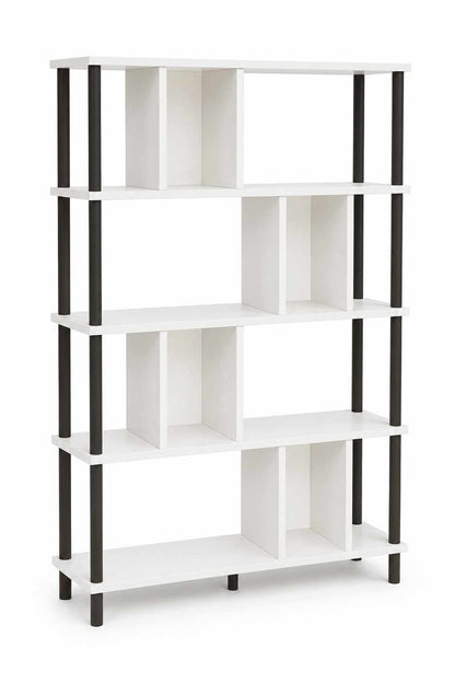 Βιβλιοθήκη Λευκό Μαύρο 90x137x20 εκ 276TDB1251