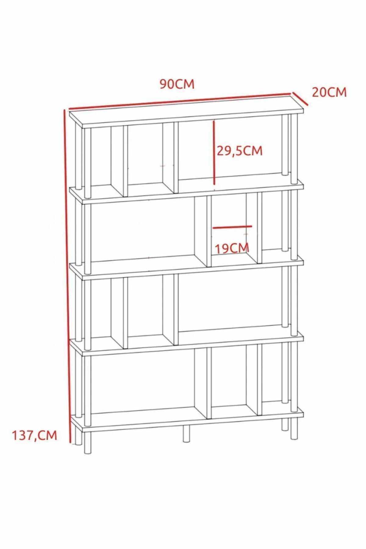 Βιβλιοθήκη Λευκό Μαύρο 90x137x20 εκ 276TDB1251