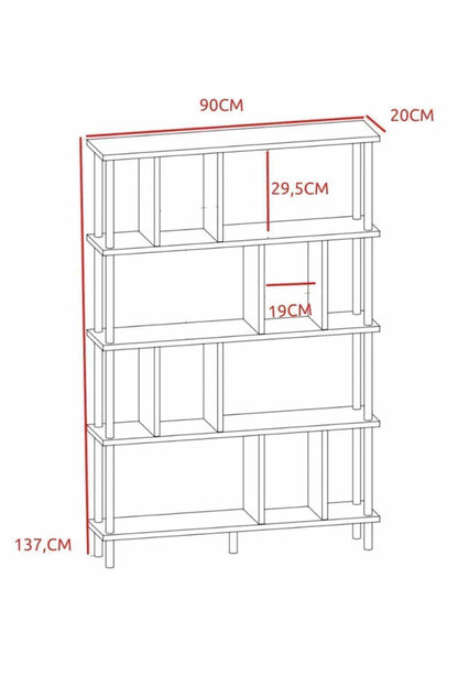 Βιβλιοθήκη Λευκό Μαύρο 90x137x20 εκ 276TDB1251