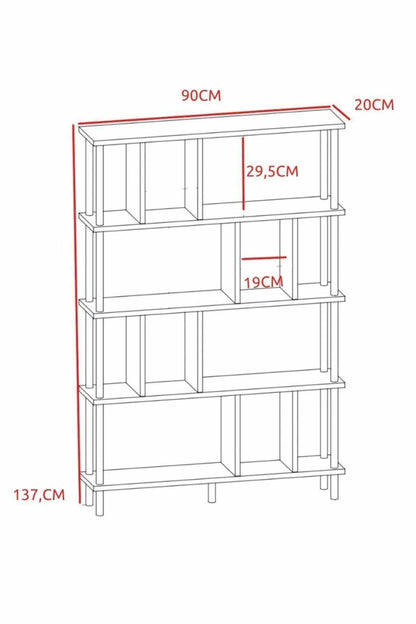 Βιβλιοθήκη Δρυς Μαύρο 90x137x20 εκ 276TDB1254