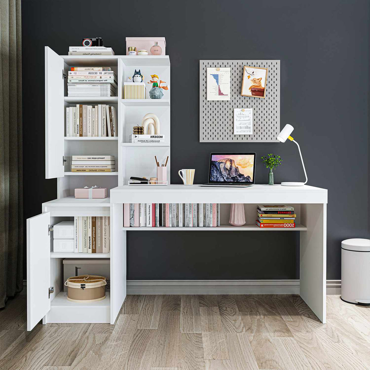 Γραφείο Υπολογιστή και Μελέτης Λευκό 160x157.8x60 εκ 283VLN1137