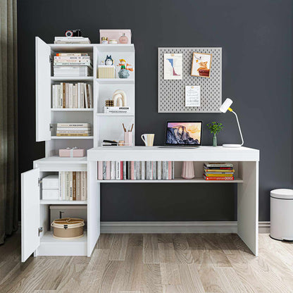 Γραφείο Υπολογιστή και Μελέτης Λευκό 160x157.8x60 εκ 283VLN1137