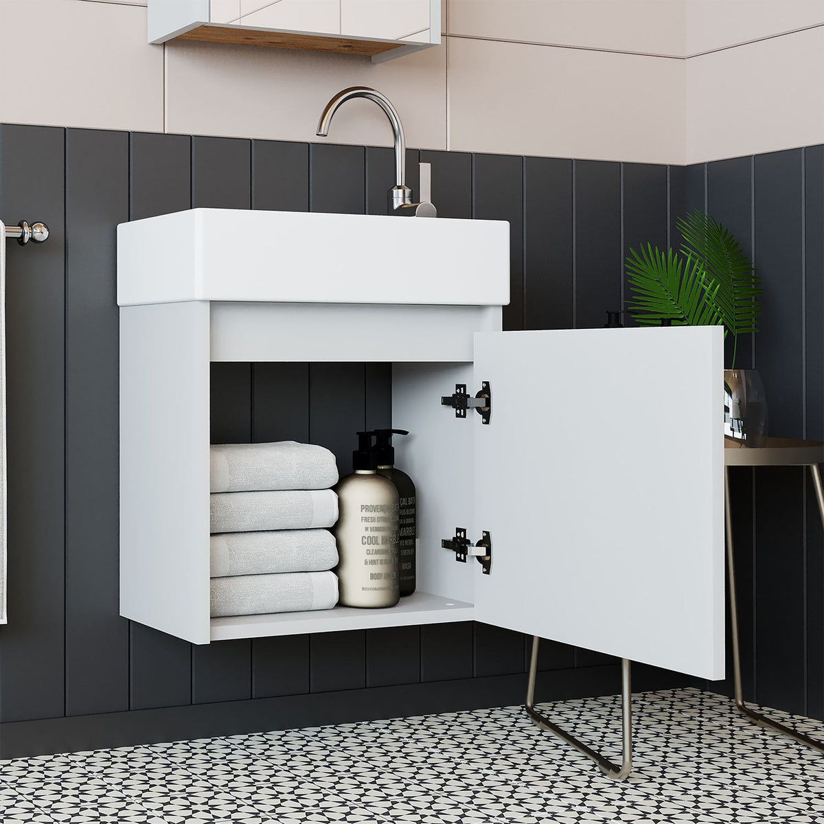 Έπιπλο Μπάνιου με Νιπτήρα σε χρώμα Λευκό, 283VLN1193.