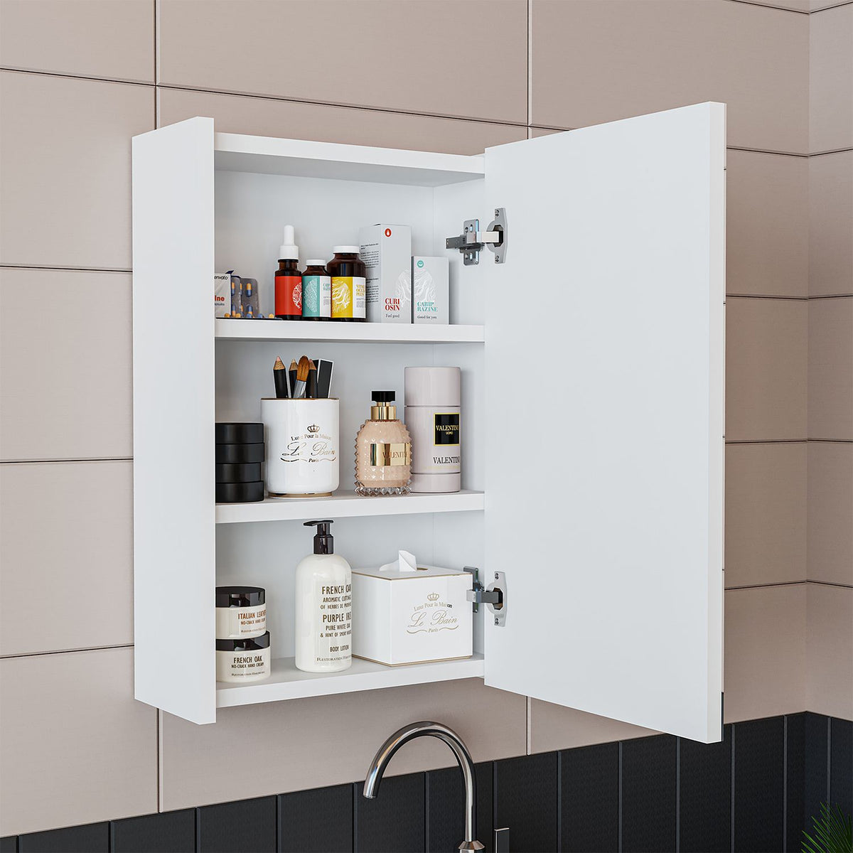 Σετ Επίπλου Μπάνιου με Νιπτήρα & Καθρέφτη (2 Τεμάχια) σε χρώμα Λευκό, 283VLN1256.