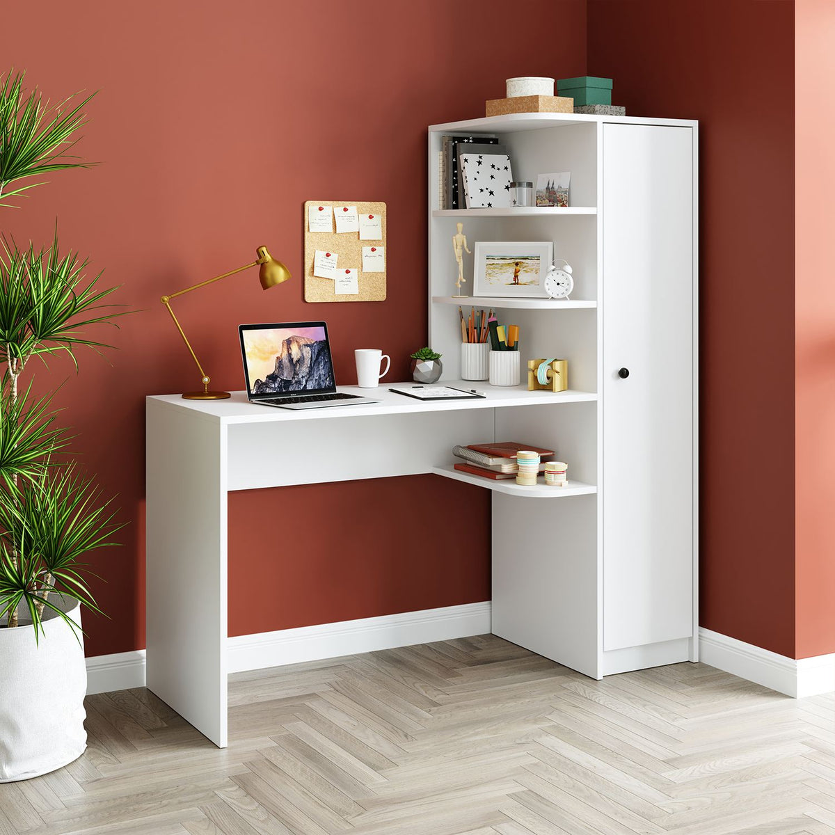 Γραφείο Υπολογιστή και Μελέτης Λευκό 143.2x143.2x50 εκ 283VLN1320