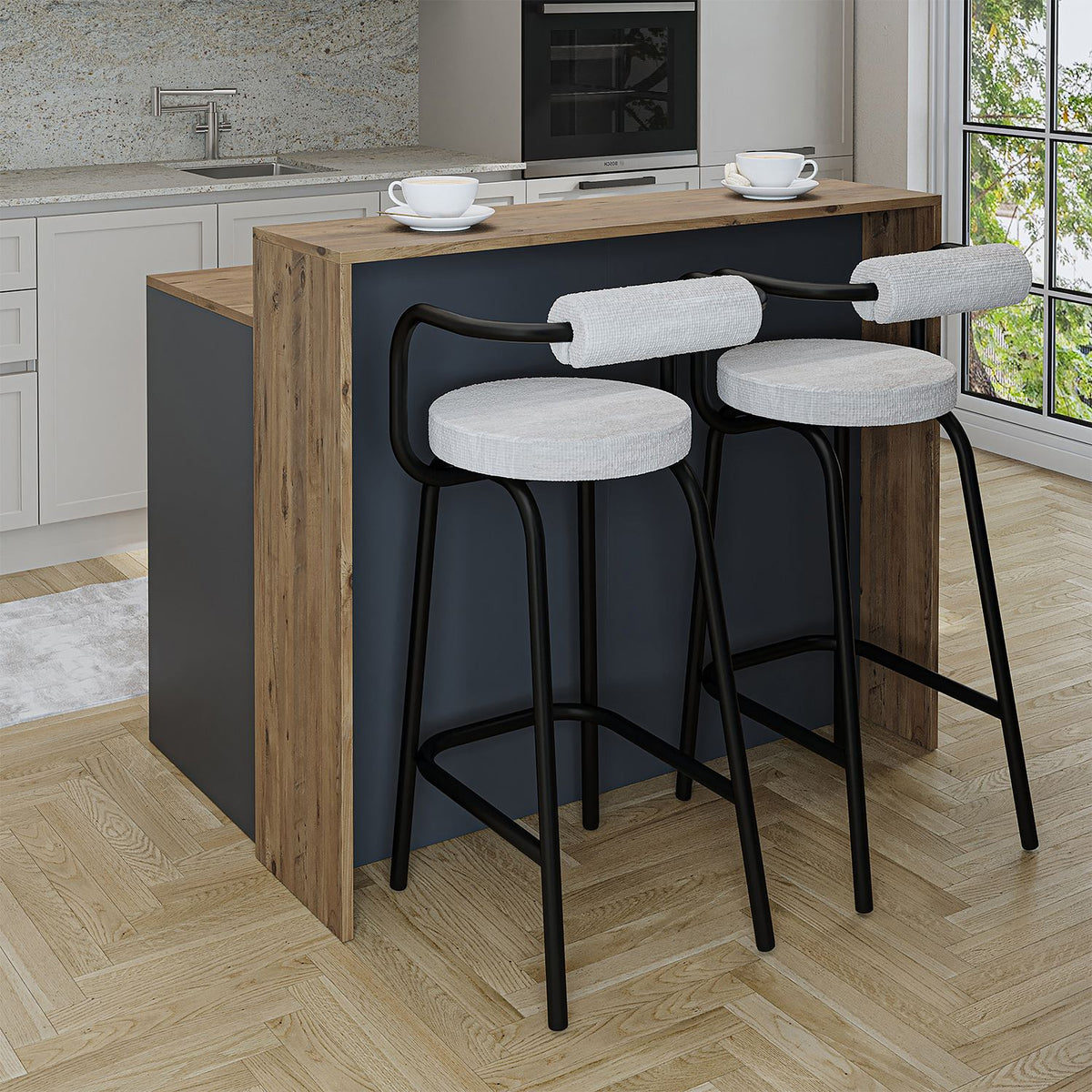 Τραπέζι Κουζίνας Νησίδα Πεύκο Ανθρακί 120x100x80 εκ 283VLN1401