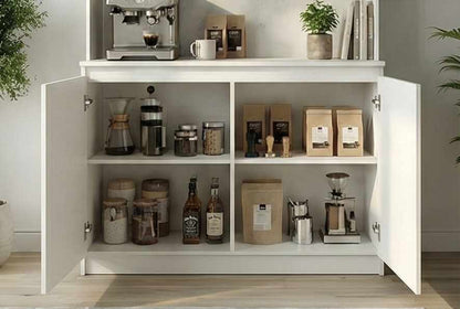 Ντουλάπι Καφέ MDF με Λακαριστές Πόρτες Soft Close & Αποθηκευτικούς Χώρους 120×40×201 εκ. – Λευκό 285VST1149