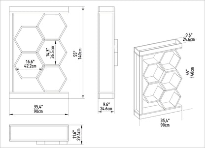 Βιβλιοθήκη 90 × 24,6 × 140 εκ. Λευκό GR322RTC1115