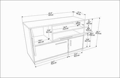 Μπουφές Λευκό
Γκρι 120x45x81,6cm | 322RTC1506