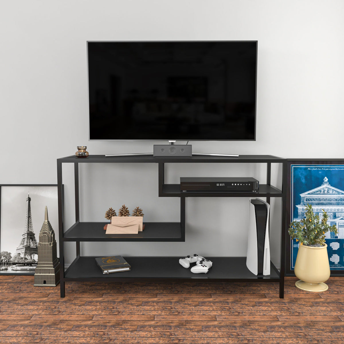 Έπιπλο Τηλεόρασης TV Βάση Σύνθεση Ανθρακί Μαύρο | 322RTC2204