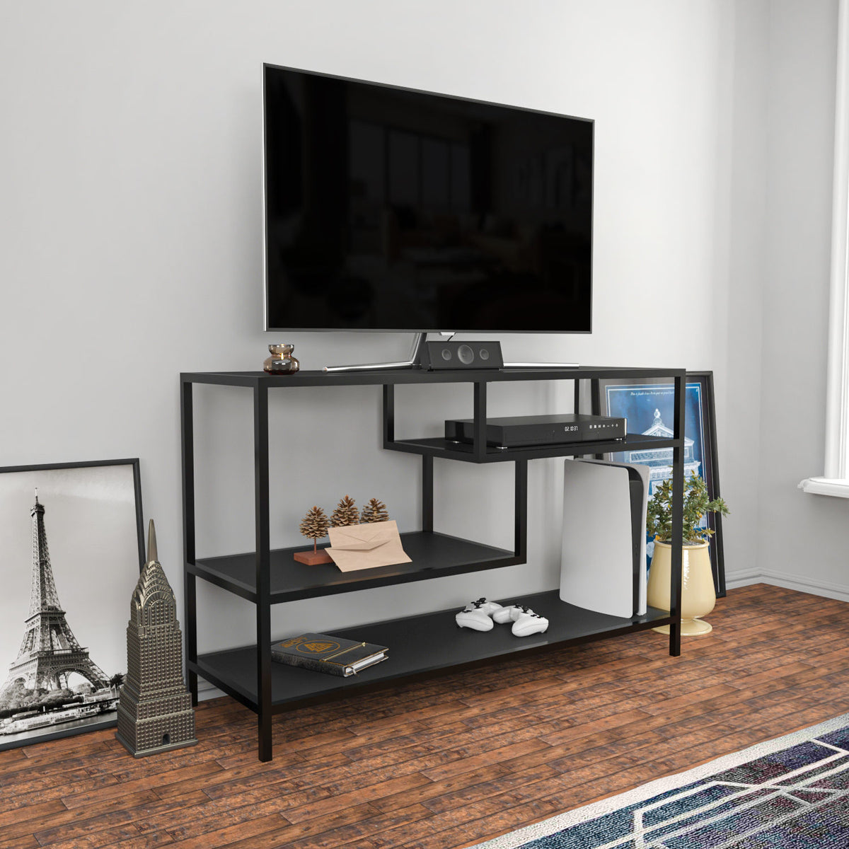 Έπιπλο Τηλεόρασης TV Βάση Σύνθεση Ανθρακί Μαύρο | 322RTC2204
