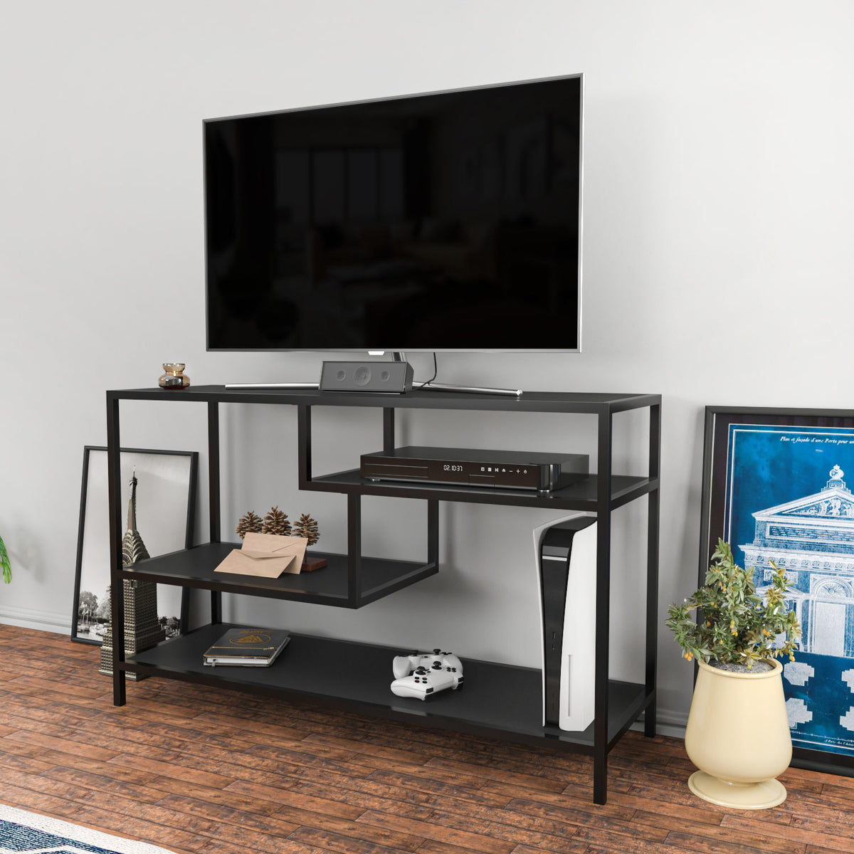 Έπιπλο Τηλεόρασης TV Βάση Σύνθεση Ανθρακί Μαύρο | 322RTC2204