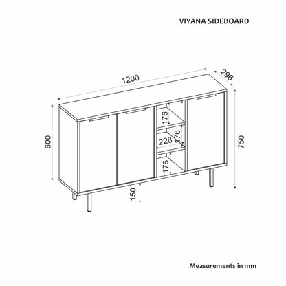 Μπουφές Sapphire Δρυς
Λευκό 120x29,6x75cm | 327ODS1305