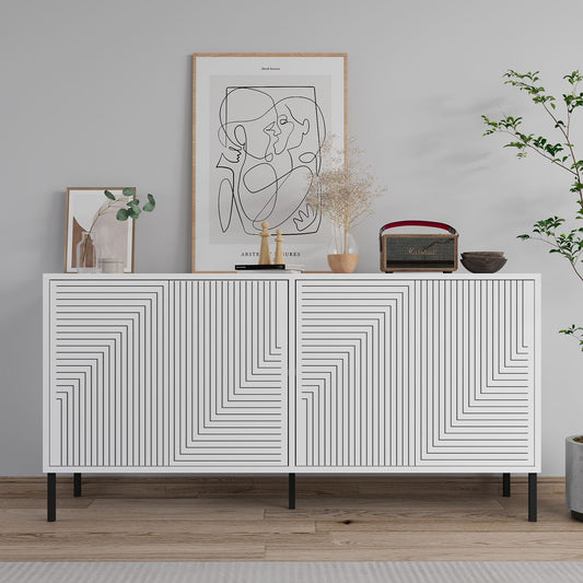 Μπουφές Λευκό 150x36x75cm | 327ODS1345