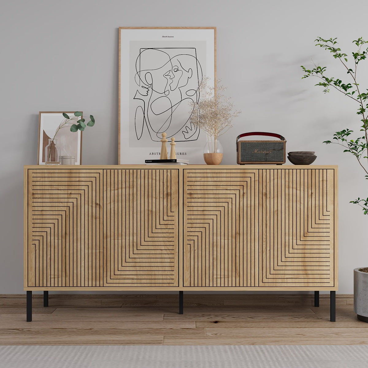 Μπουφές Sapphire Δρυς 150x36x75cm | 327ODS1346