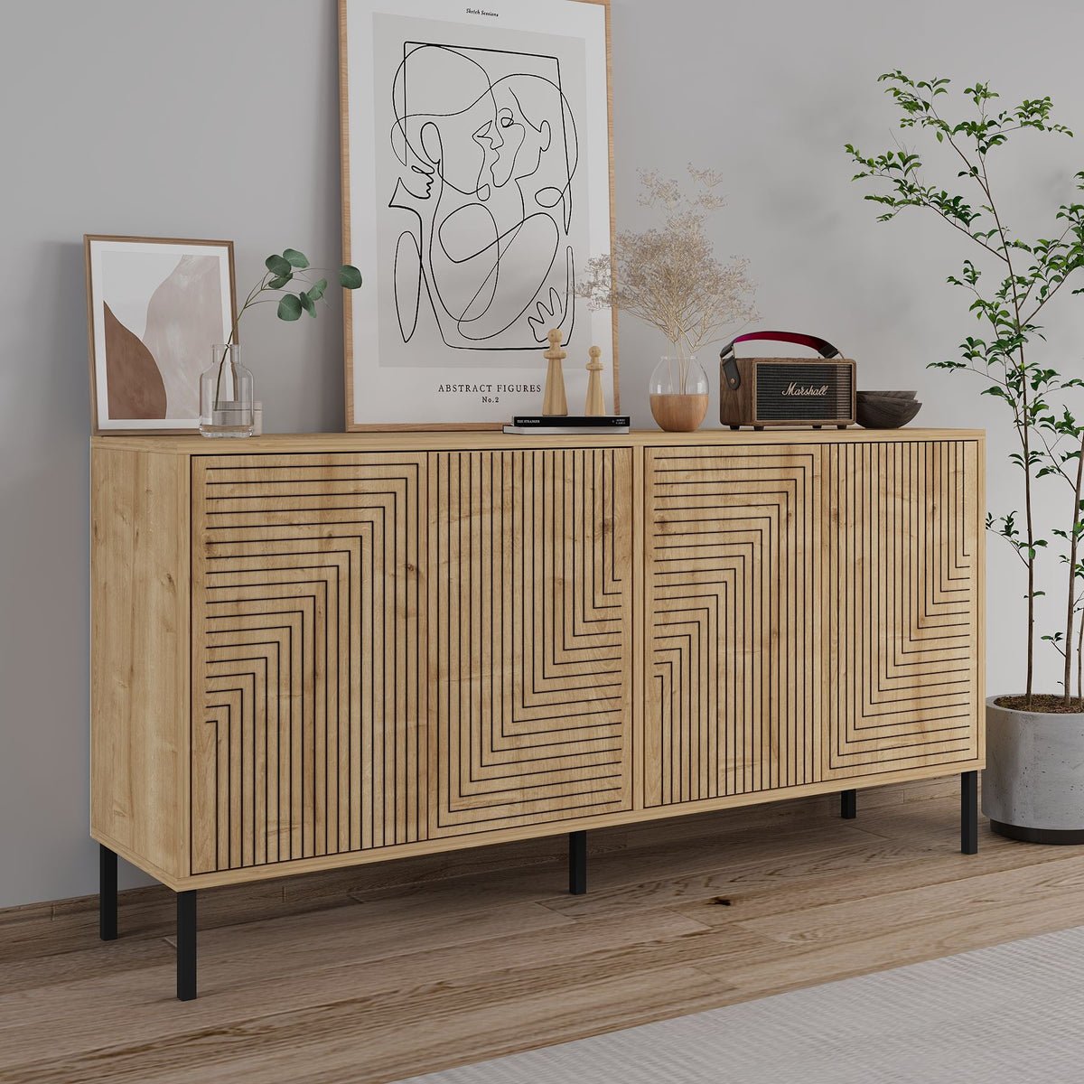 Μπουφές Sapphire Δρυς 150x36x75cm | 327ODS1346