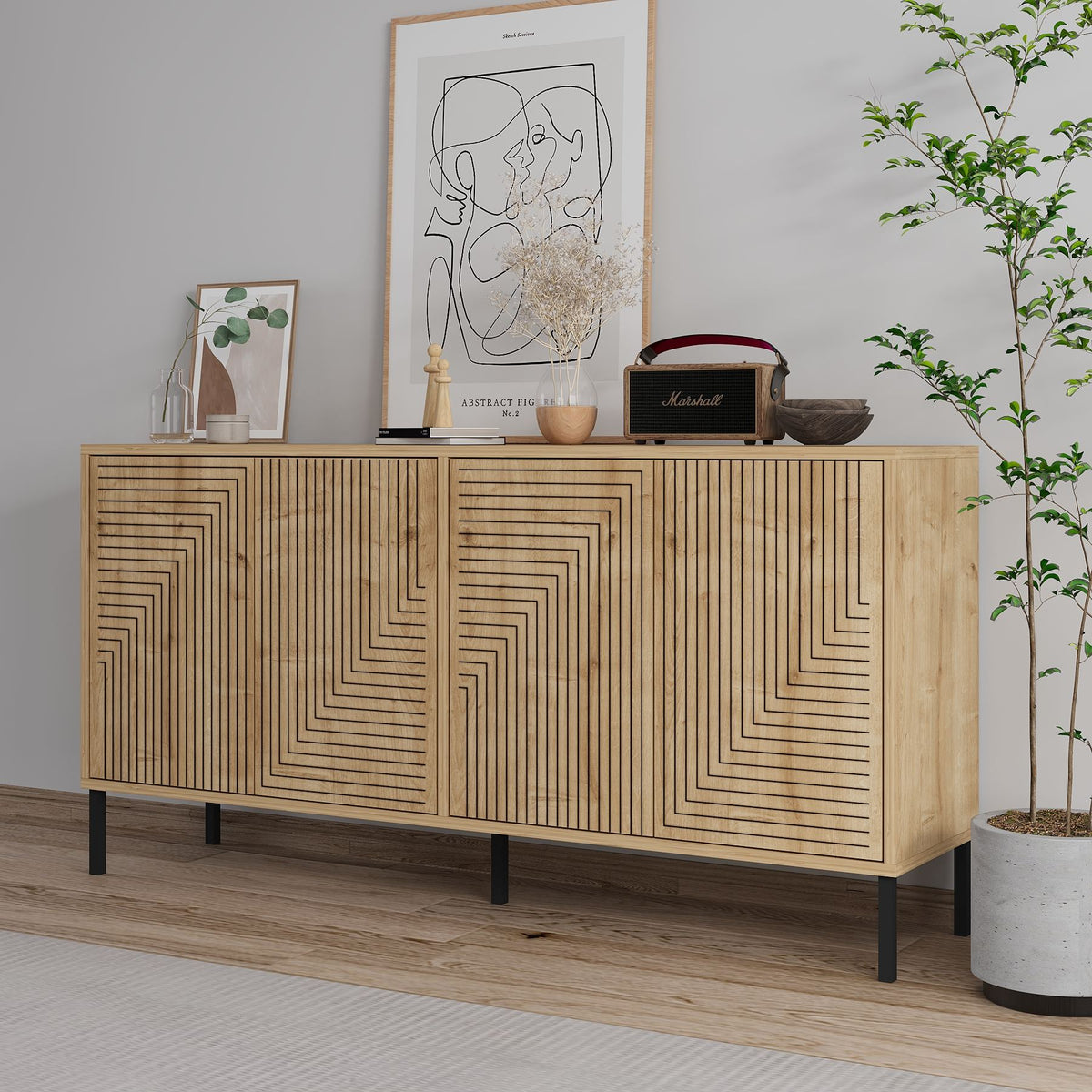 Μπουφές Sapphire Δρυς 150x36x75cm | 327ODS1346