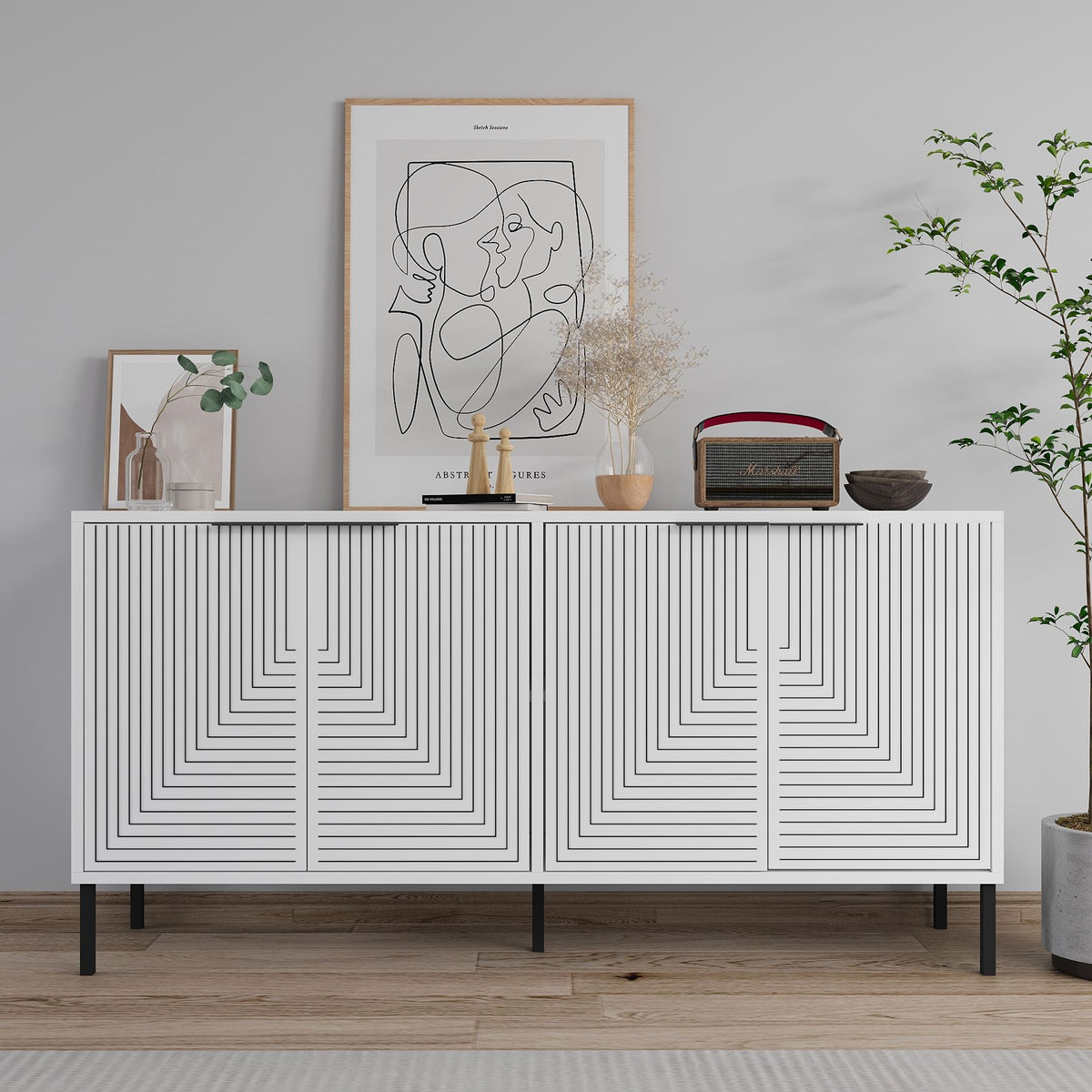 Μπουφές Λευκό 150x36x75cm | 327ODS1348