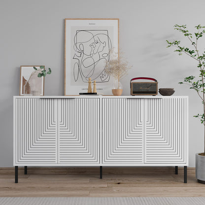 Μπουφές Λευκό 150x36x75cm | 327ODS1348