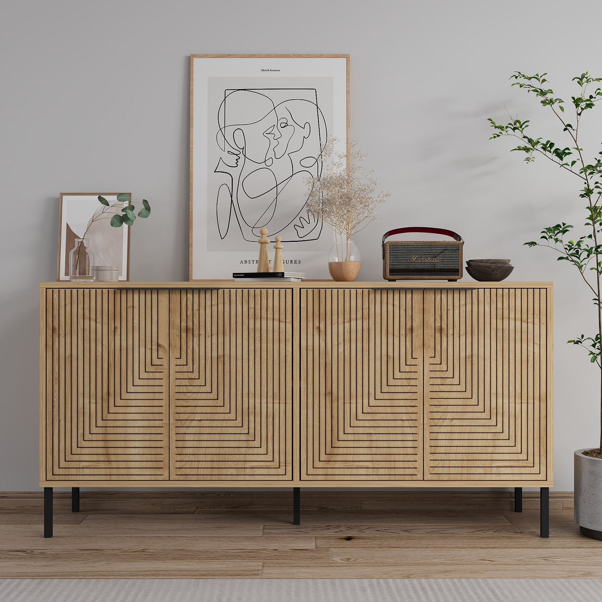Μπουφές Sapphire Δρυς 150x36x75cm | 327ODS1349