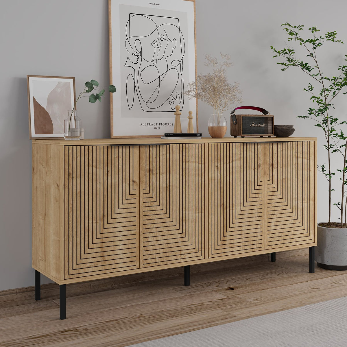 Μπουφές Sapphire Δρυς 150x36x75cm | 327ODS1349