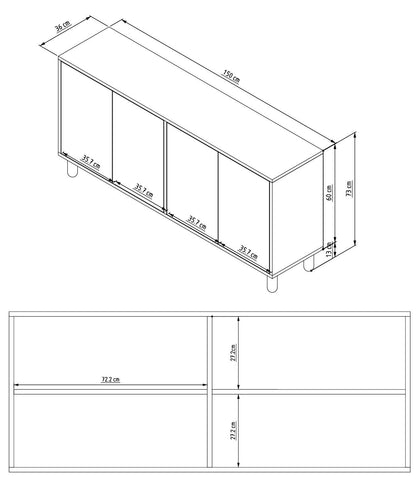 Μπουφές Sapphire Δρυς
Λευκό 150x36x73cm | 327ODS1355